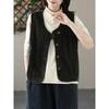 Dimanaf 2025 New Corduroy Jacket Vest Autumn Short Sleeveless Retro Coat Buttons Women Solid