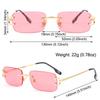Trendy Vintage Small Metal Sunglasses Retro UV400 Rectangle Frame Sunglasses Rimless Sun Glasses for Women & Men
