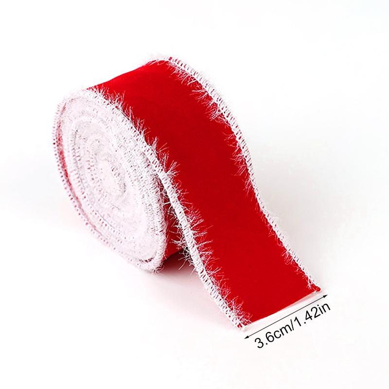 Christmas Hair Bows DIY Fabric Art Decoration Packaging Ribbons Handmade Velvet Ribbon Home Party 2m/Roll
