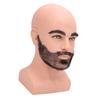 Male Bald Mannequin Head with Full Beard Eyebrows Resin PVC Realistic Barber Practice Bald Head