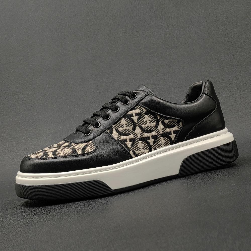 Frühling neue Board-Schuhe Herrenschuhe trendig vielseitig europäische Station Herrenschuhe leichter Luxus High-End Herren Plateau Freizeitschuhe