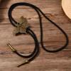 Bolo Tie Cowboy Costume Accessory for Men and Women Adjustable Length Vintage Metal Butterfly Pendant Necktie Necklace