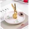 European Style Dressing Table Golden Animal Horse Rabbit Ceramic Jewelry Storage Tray Jewelry Storage Box