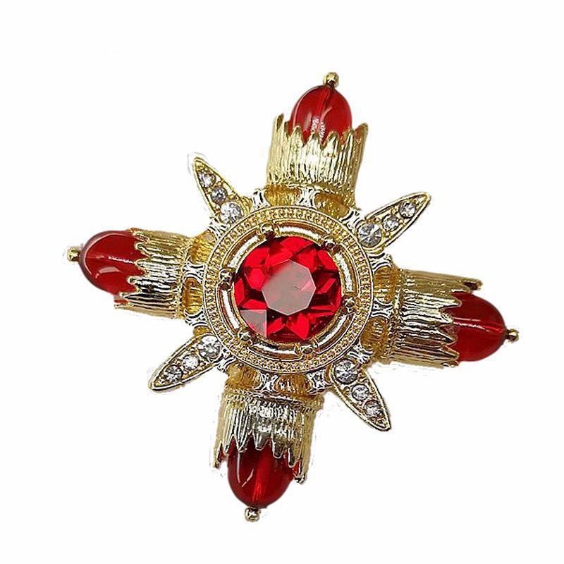 

Ретро Барокко Красный Изумрудный Крест Брошь Булавка Роскошный Модный Значок Корсажная Булавка Ювелирные Аксессуары для Воротника Пальто для Женщин
