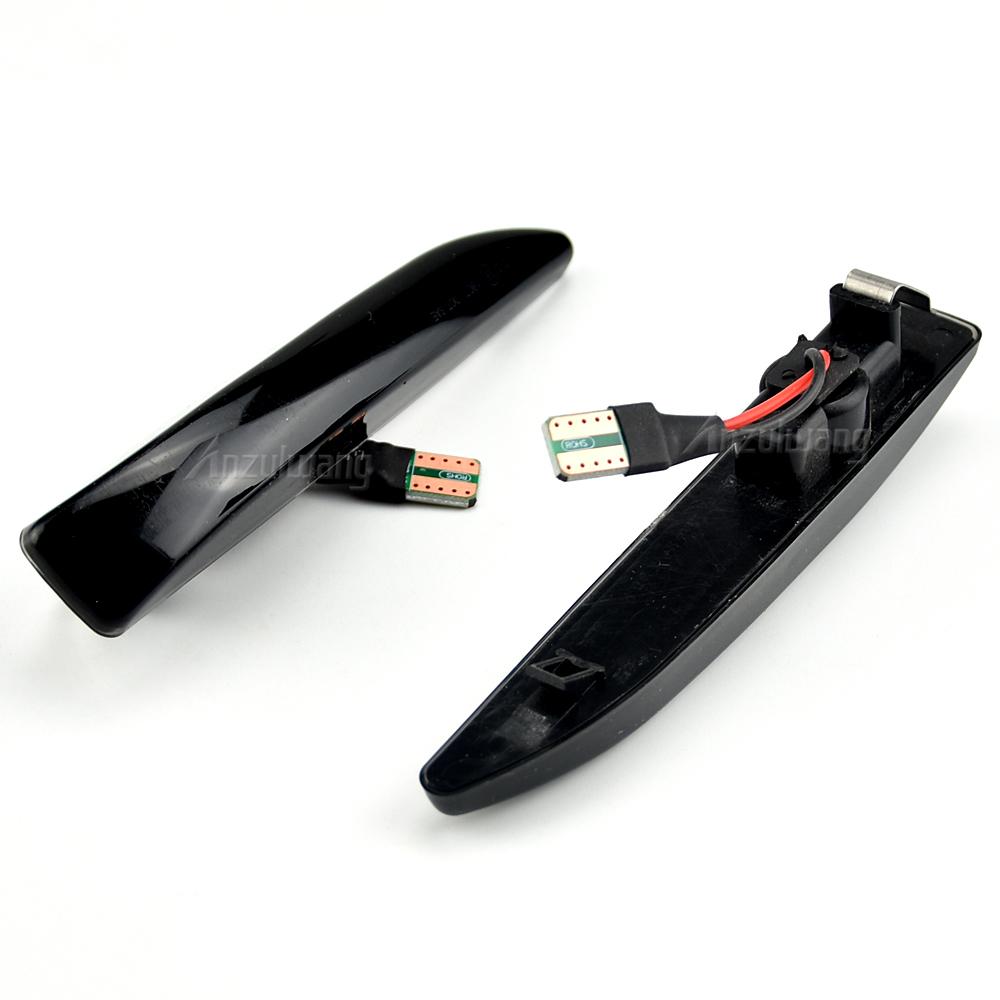 Fit For BMW 7 Series E65/E66/E67/E68 01-08 1 Set Car LED Side Marker Turn Signal Light Dynamic Flowing Sequential Indicator Lamp Dynamic Black