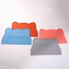 Waterproof Dog Food Mat Cat Face Design Silicone Pet Feeding Placemat with Raised Edge Non-slip Pet Bowl Mat for Dogs Cats