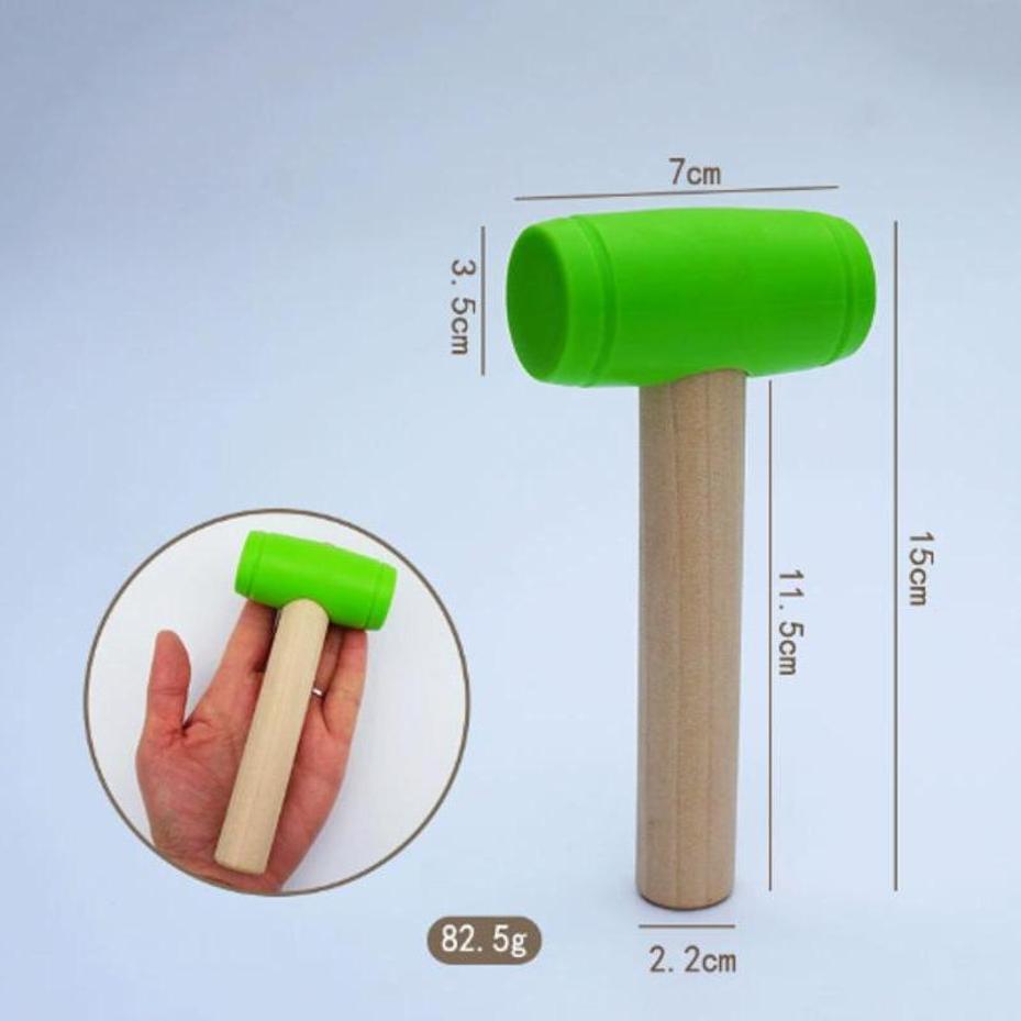 1 Pcs Mini Wooden Hammer Children's Learning Toy Hammer Creative DIY Wooden Woodworking Hammer Simulation Maintenance Tools