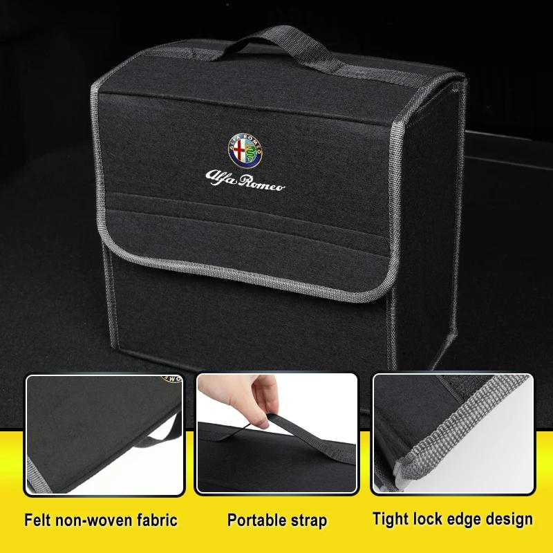 Hub Caps Car Trunk Storage Box Organizer Foldable Stowing Container Bag For Alfa Romeo 159 Giulietta Giulia 147 Mito 156 166 GT CVR1