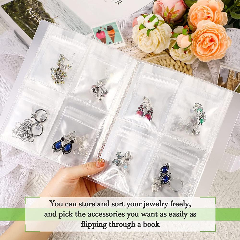 1pc 84/160 Grid Dustproof Transparent Anti-Oxidation Photo Album Ziplock Bags Display Organizer Jewelry Storage Book Bracklet