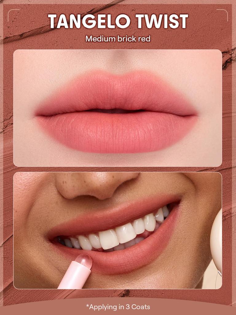 Sheglam Bounce Putty Pocket Lip Pot Velvet Matte Lip Gloss High Color Payoff Lip Stain with Brush Tangelo Twist -