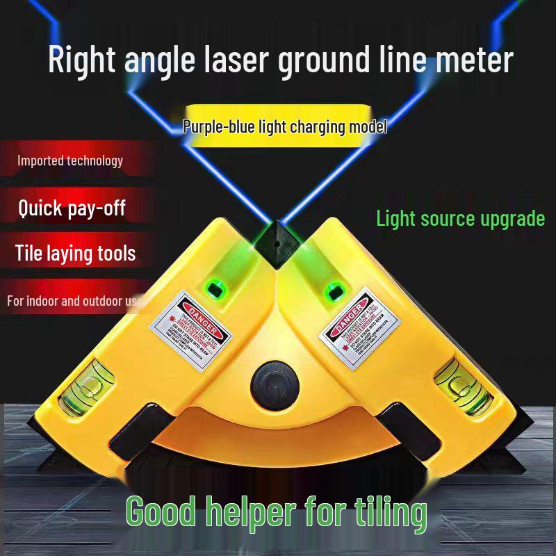 Högprecision Multifunktionell Infraröd Laser Rätvinklig Golvnivålinjal 90°