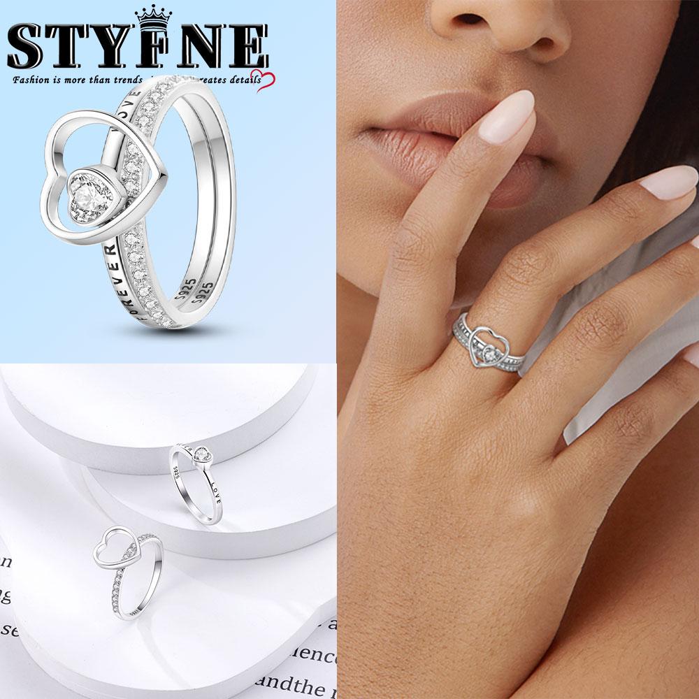 Valentine Day Engagement Ring copper Heart, Red, Pink, White, Blue Ring for Women Holiday Jewellery Gift High Quality