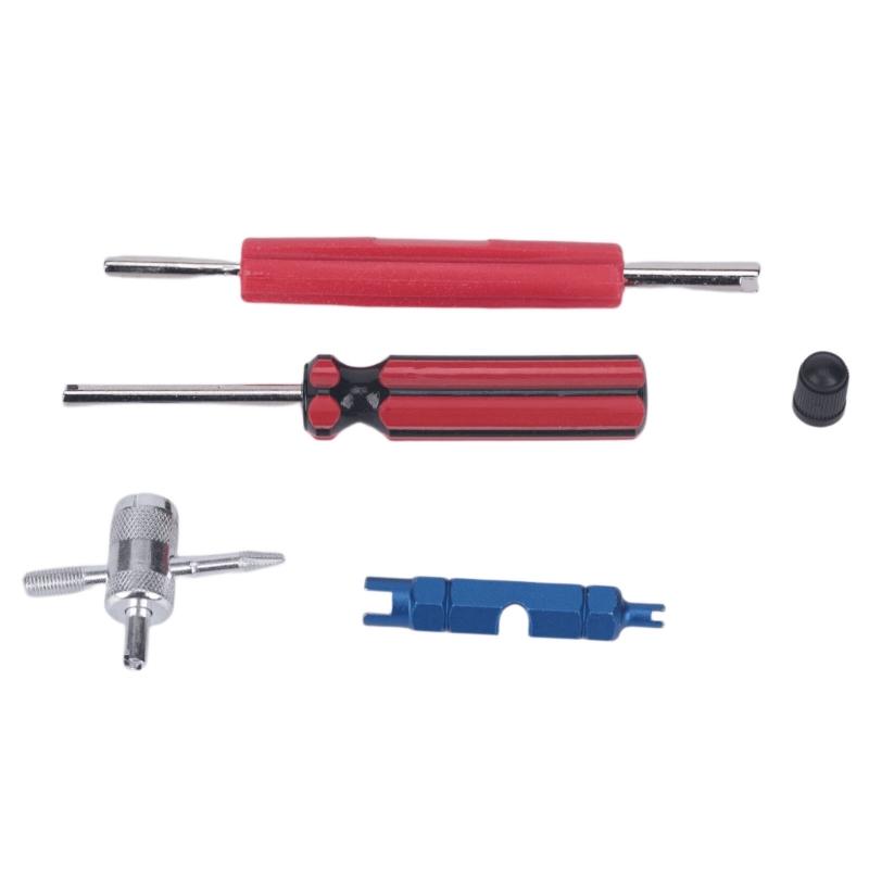 Valves Cores Remover Tool Set for Cycles with Metal Service Hardware, Air Stem Coupler, and Dusts Shield Assortment for House Repair, Garage Repair,