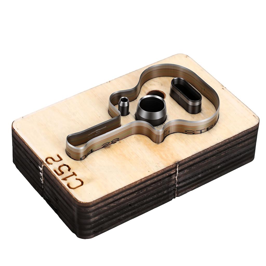 Leather Cutting Dies Guitar Shape Wooden Template Tool Cutter for DIY Crafts Keychains Belts Pendants