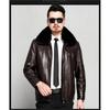 Jacket lapel men's coat solid color leather jacket new men's leather jacket casual sheepskin autumn leather jacket men's clothing