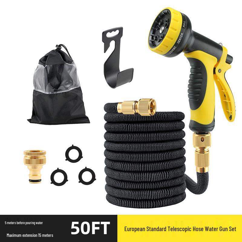 High-Pressure Explosion-Proof Retractable Garden Hose with Watering Nozzle