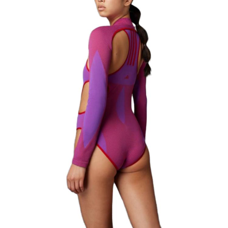 adidas X Rui Zhou Collaboration FW23 Hollow Design Sports Bodysuit Women Bodysuit Bright-Purple IB1256