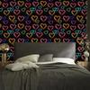 Neon Glitter Hearts Wallpaper Black, Burgundy and Ochre 50x1000