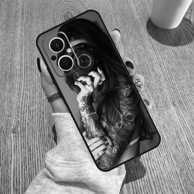 Sexy Ärmeltattoo Mädchen Hülle Für OPPO Reno 14 F 10 11 12 13 Pro 13F 12F 11F 7 8 Lite OPPO Find X6 X5 X8 X9 Pro Hülle