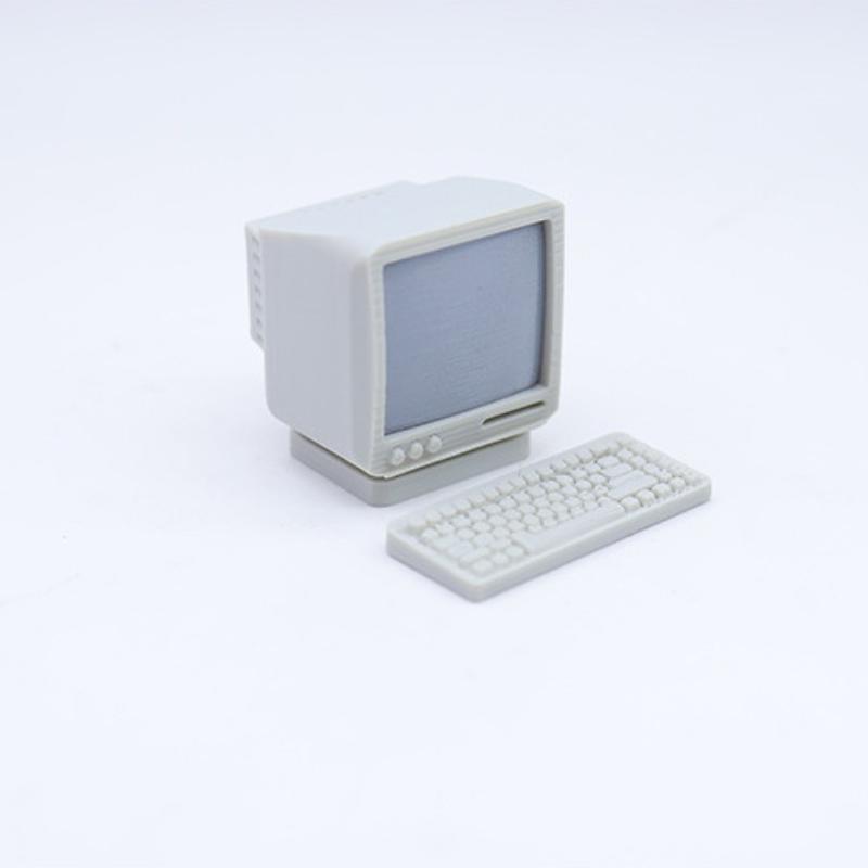 1/3 Sets 1:12/1:18 Dollhouse Mini Retro Desktop Computer Model Toys Miniature Home Scene Ornament Doll House Accessories