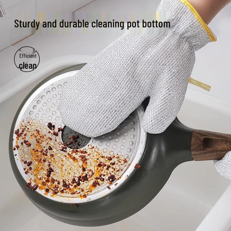 Oil-Proof Silver Wire Dishwashing Gloves: Multifunctional Cleaning for Autumn & Winter