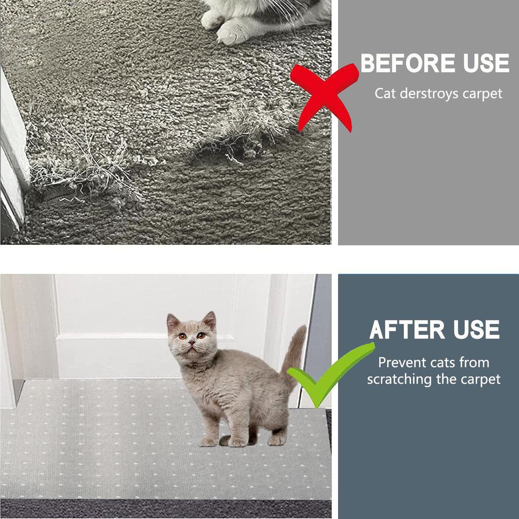 PVC Pet Scratch-Resistant Carpet Protector: Transparent Floor Mat To Prevent Cats from Scratching Doors.