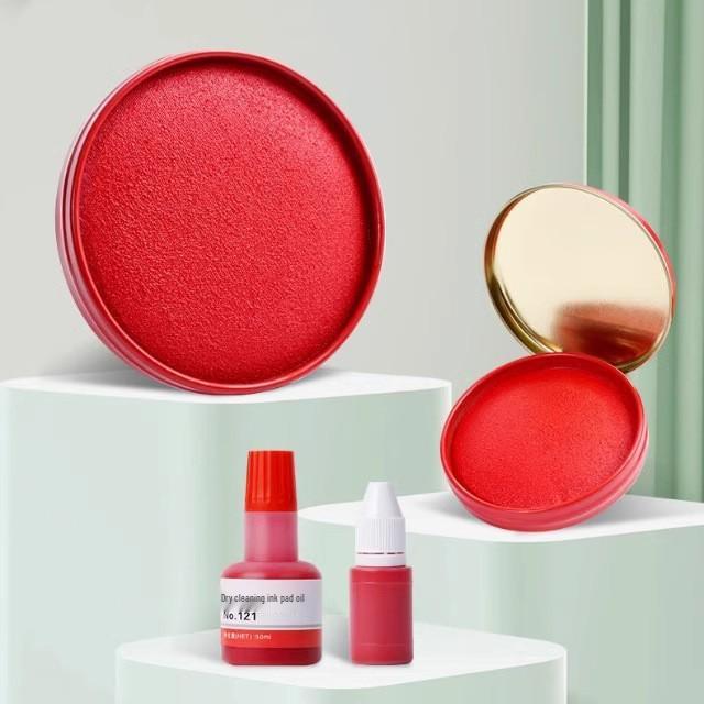 Portable Quick-Dry Red Ink Pad for Office Stamps & Finance