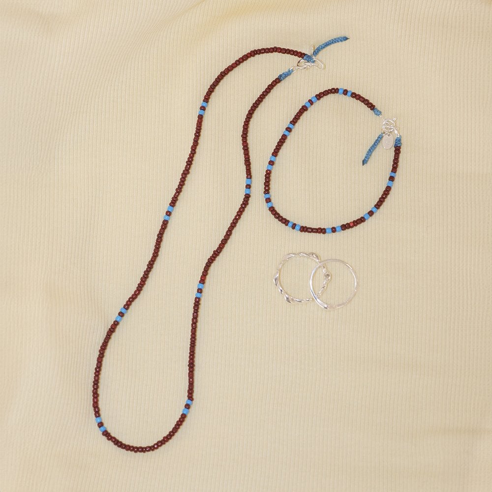[Genuine Product from Headquarters / Silk Pouch Included] Silver 925 Single-loop Bead Necklace