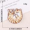6Pcs/Lot Cute Striped Cats Embroidered Patch Cartoon Animals Applique Fabric Clothing Iron On Patch