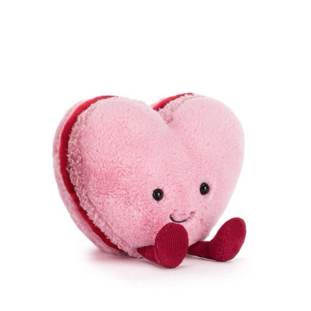 Herz-Macaron Plüschtier Weich Flauschig Rosa 15 cm Valentinstagsgeschenk