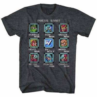 T-shirt da adulto Capcom Gamer Mega Man Selezione Livello