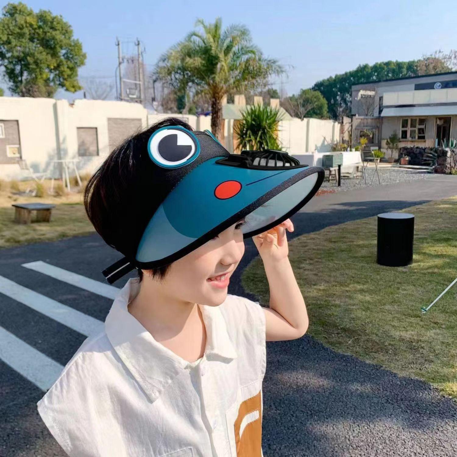 

Новая летняя детская шляпа от солнца Перезаряжаемый детский вентилятор Лягушка Большая широкая поля Защита от солнца и дышащая Модная шляпа-цилиндр one size fits all