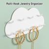 NiHome 2-Pack Cloud Shape Wall-Mounted Hanging Jewelry Organizers for Necklaces, Bracelets, Earrings, Hair Ties, No-Drill Space-Saving Racks for