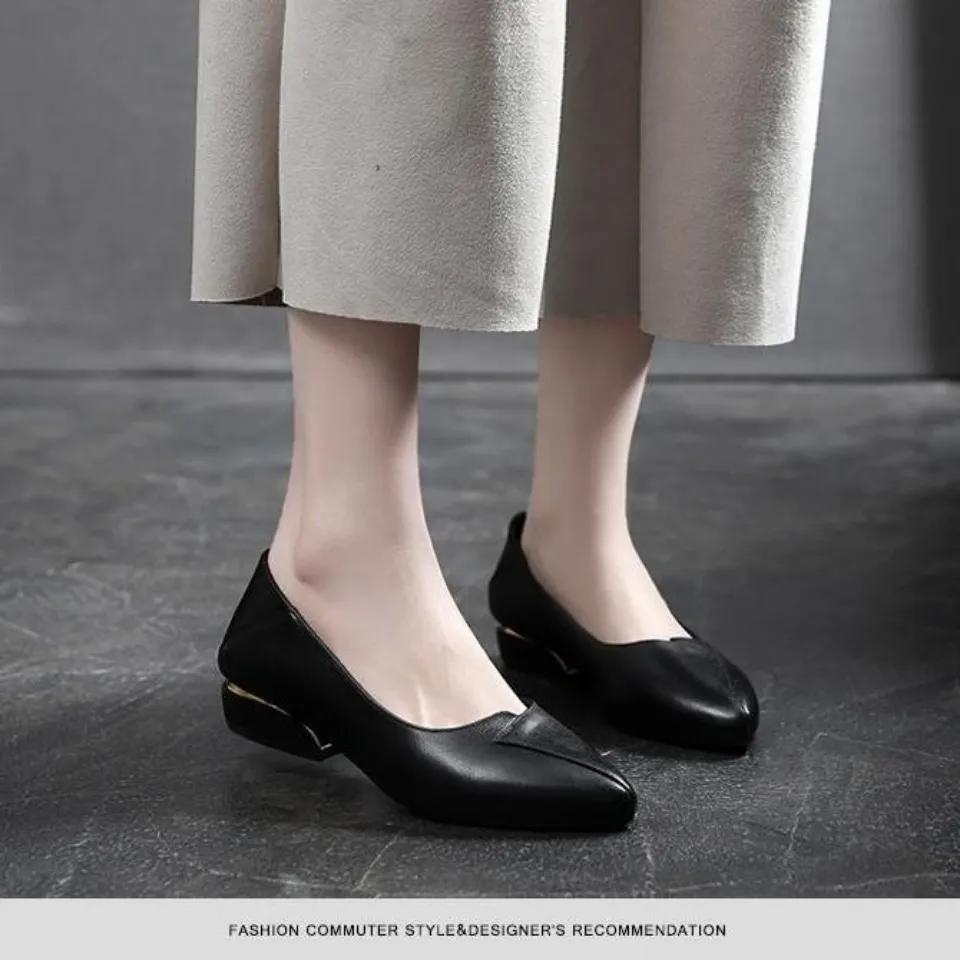 women fashion sweet yellow spring & summer slip on anti skid shoes lady black plus size comfort office shoes ab522