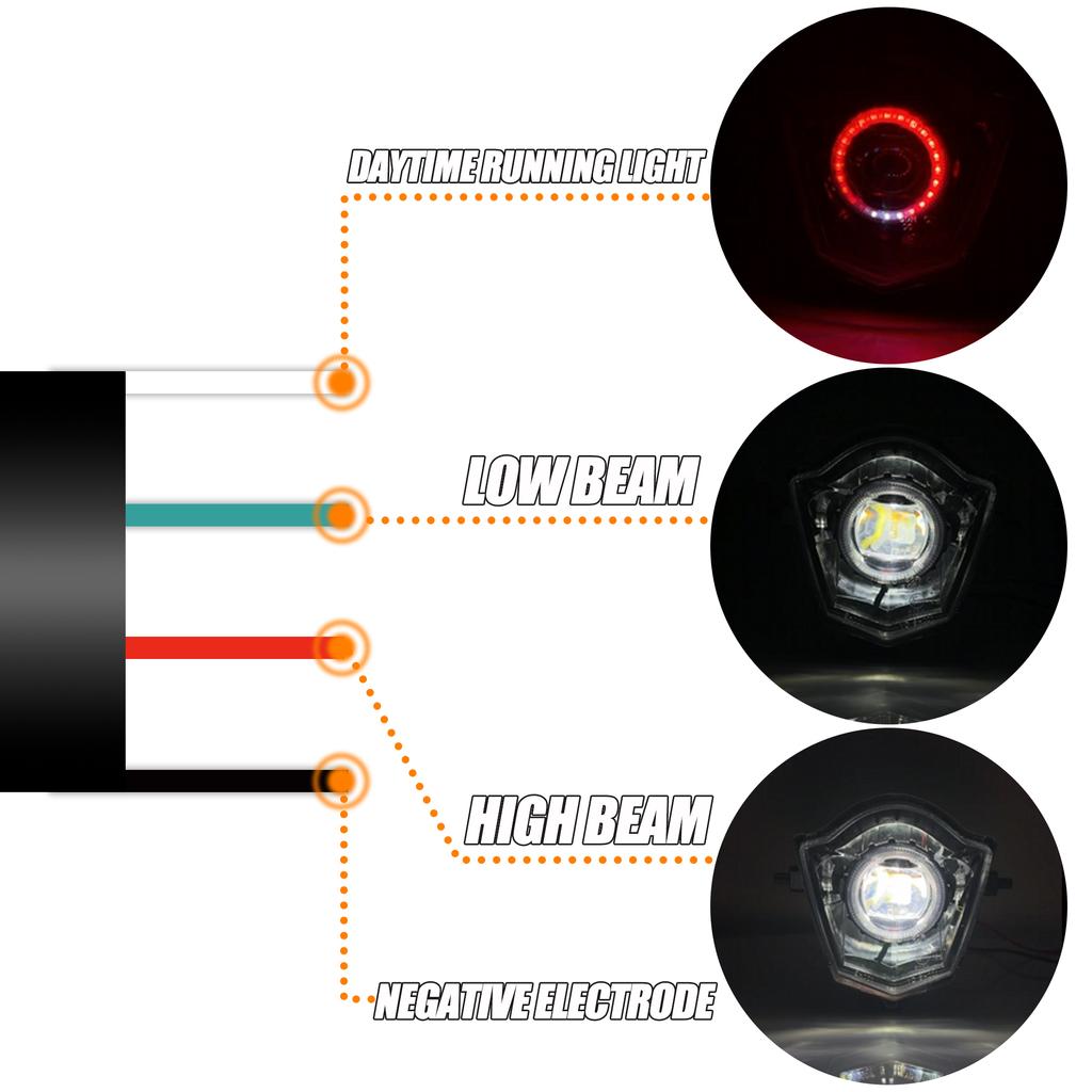 Enduro DirtBike LED Headlight RGBW V6 Angel Eye for GasGas EC SM Rieju MRT Pro SM 50 125 300 2008-2021 Motocross HeadLamp Parts