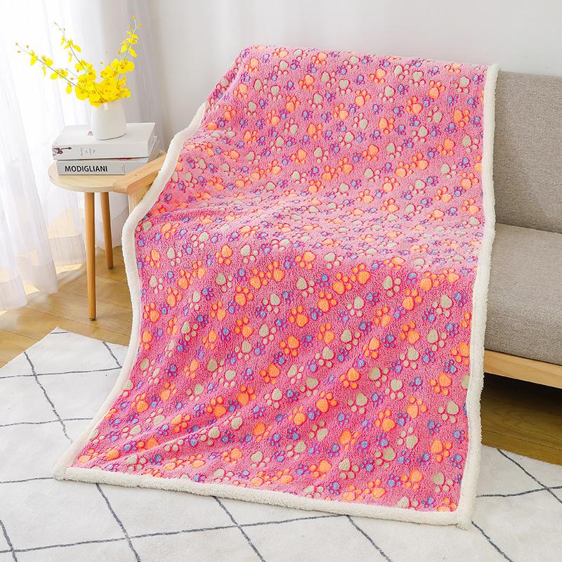 Flannel Sherpa Double-Layer Pet Blanket - Thick, Cozy Dog Bed Mat