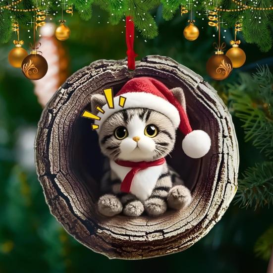 Vánoční ozdoba Stromová díra Sova Lední medvěd Kočka Design Akrylový přívěsek