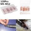 120PCS Copper Sealing Washer for Sump Plugs Water Fuel Hydraulic M5-M12