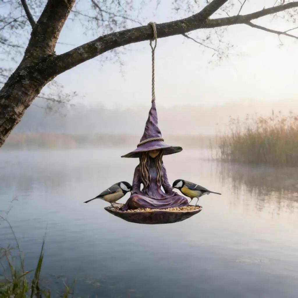 Handcrafted Resins Bird Feeder Easy Installation Garden Decoration For Nature Observation
