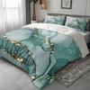 3ocs Bedding Set Green Gilding Marble Texture Print Cozy Duvet Cover Set King Queen Twin Single Size Birthday Gift Bedroom Decor