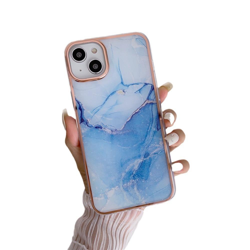 Applicable To IPhone16 Electroplated Marble Pattern Mobile Phone Case Apple 15/14promax Ink Color 13pro Cross-border