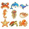 Metal Octopus Badge Cartoon Sea Animal Brooch, Dolphin Whale Seahorse Enamel Marine Brooch Pin, Hats Bags Scarves Clothes Decorative Accessory Ocean