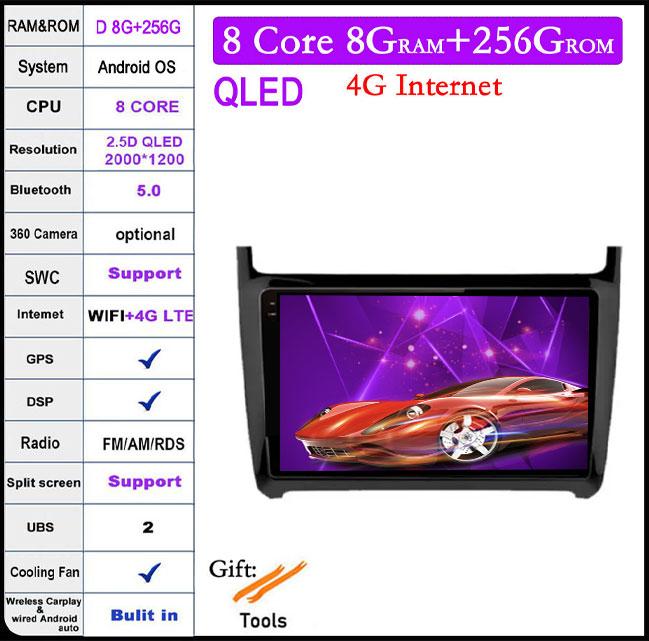 For Volkswagen VW Polo 5 Sedan 2008 - 2020 Car Radio Multimedia Player Carplay Stereo GPS DVD Head Unit 4G Wifi