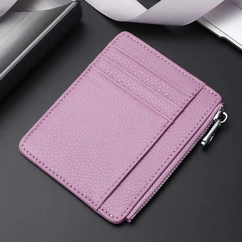 Genuine leather card bag, first layer cowhide card clip, ultra-thin bank credit card cover, multi-card position, and small ID bag.