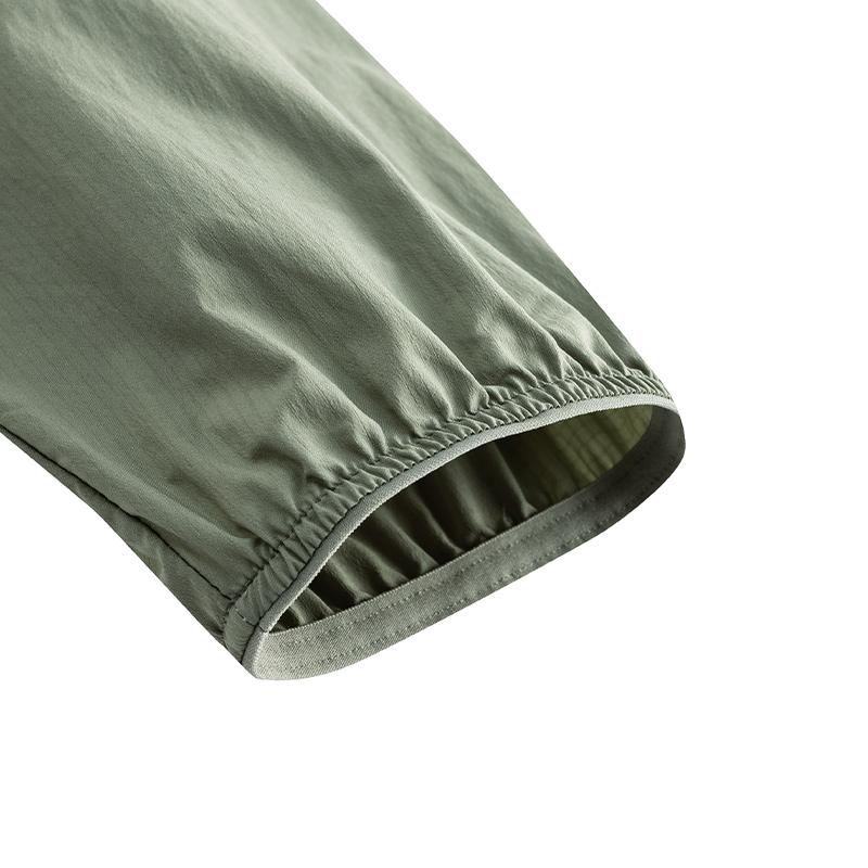 Anta Sports Casual Minimalist Color Block Hooded UV Protection Sun Shirt Men Tops Green 152527605-2