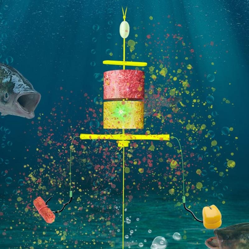 Esche Artificiali Trappole per Carpe Alimentatori Gabbia Amo da Pesca Affilato Per Lago d'Acqua Dolce Fiumi Amo da Pesca in Acciaio al Carbonio