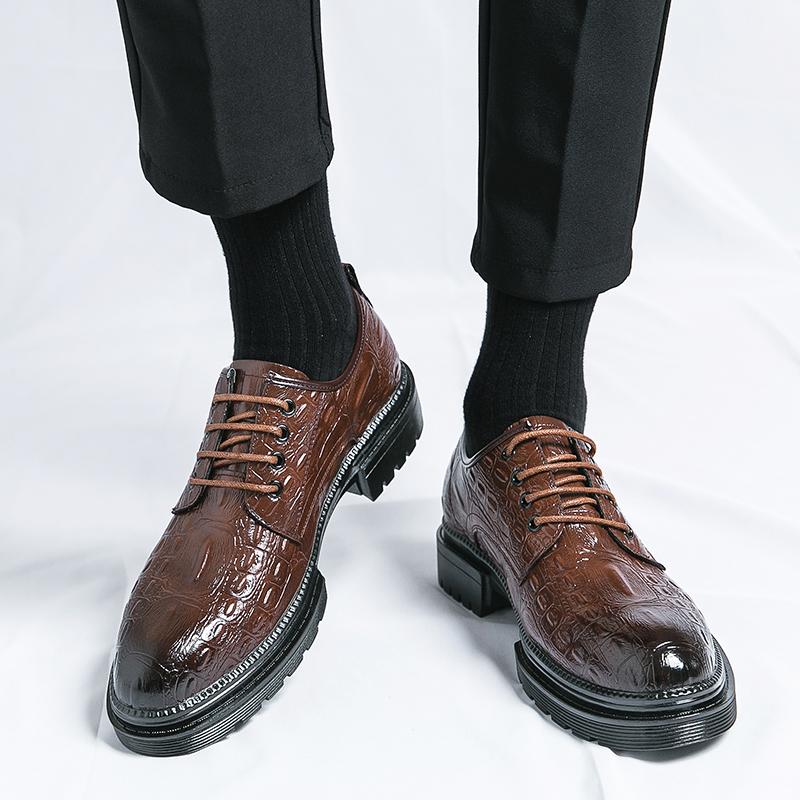 Fashion Classic men's leather shoes daily fashion business style design Leisure Party Thick soled handsome young shoes Hot selling