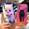 For Huawei Y7a Case PSmart 2021 Cute Cat Fashion Painted Cover Soft Slim Phone Case For Huawei P Smart 2021 Y 7a HuaweiY7a Shell