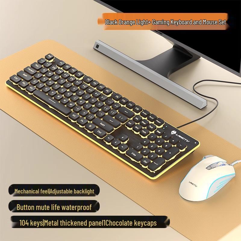 Silent Wireless Wolf Path Keyboard & Mouse Set for Office & Gaming
