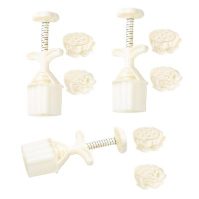 Cookie Stamps Flower Pattern Moon Cake Molds Hand Pressure Moon Cake Maker Bakings Tool for MidAutumn Festival